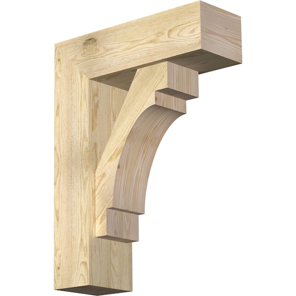 Ekena Millwork Merced Block Rough Sawn Bracket w/ Offset Brace, Douglas Fir, 8"W x 24"D x 32"H BKT0806X24X32MRC05RDF - main